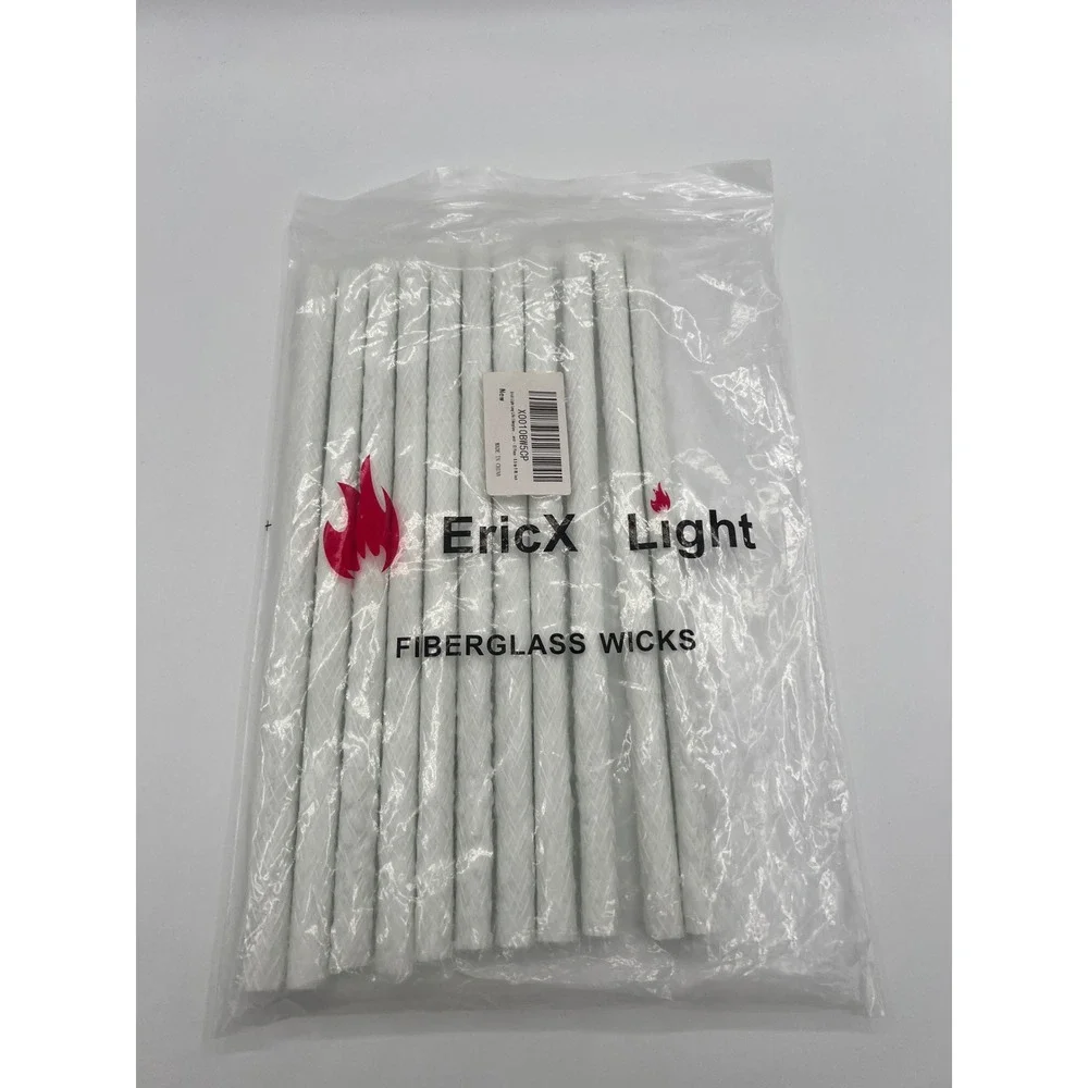 EricX Light 12 Pack Fiberglass Wicks for Tiki Torches Wine Bottle Lamps 9.85in